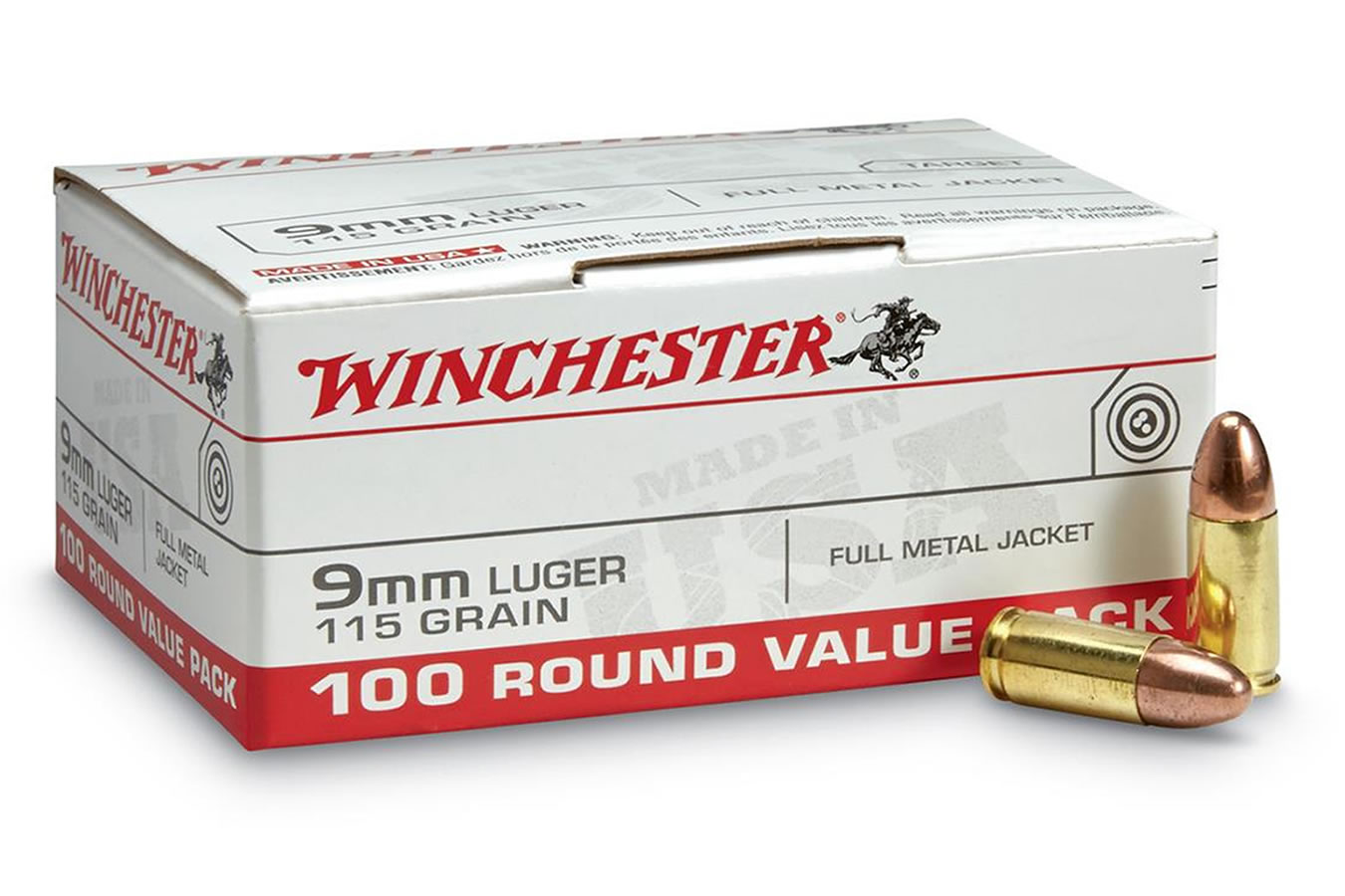 Winchester 9mm FMJ Luger 115 grain 100 count